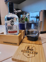 Bamboo Coasters - Laser Engraved - Set of 4 with Holder