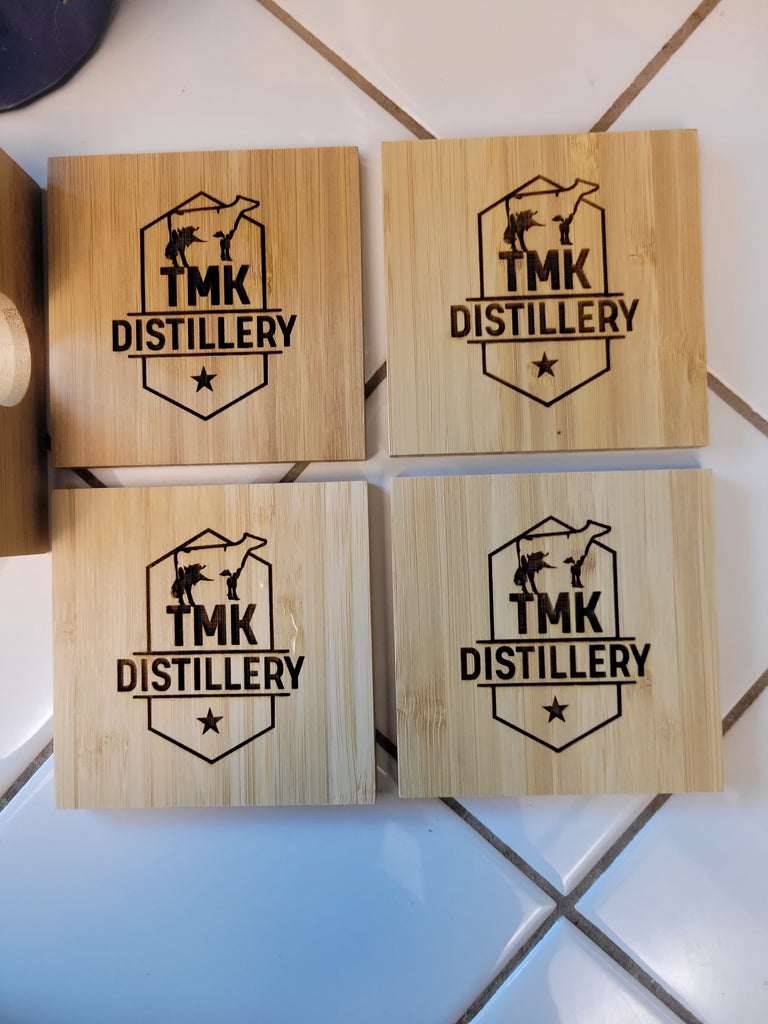 Bottle Breacher Wood Coasters (4 logos to choose from, set of 4